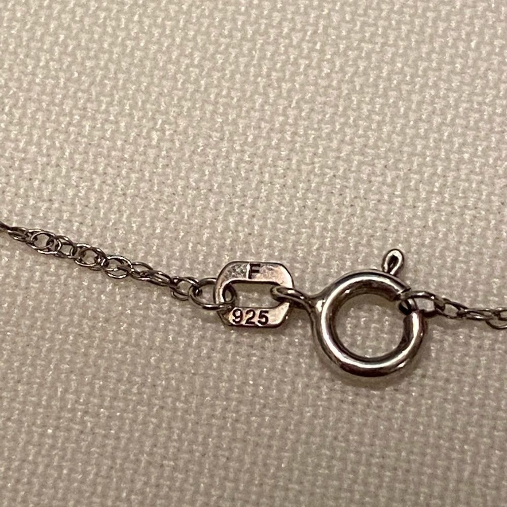 Estate Necklace 14k White Gold and Aquamarine Pendant Necklace - Picture 13 of 15